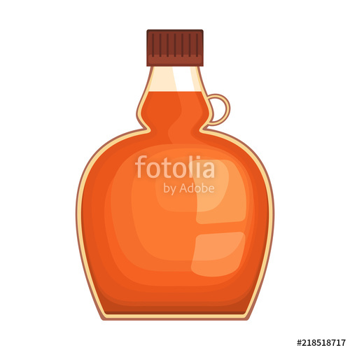 500x500 Maple Syrup Bottle On White Background, Vector Illustration