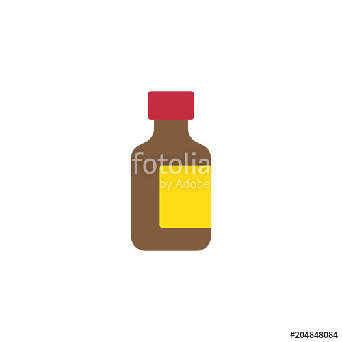 500x500 Medicine Bottle Flat Icon, Vector Sign, Colorful Pictogram
