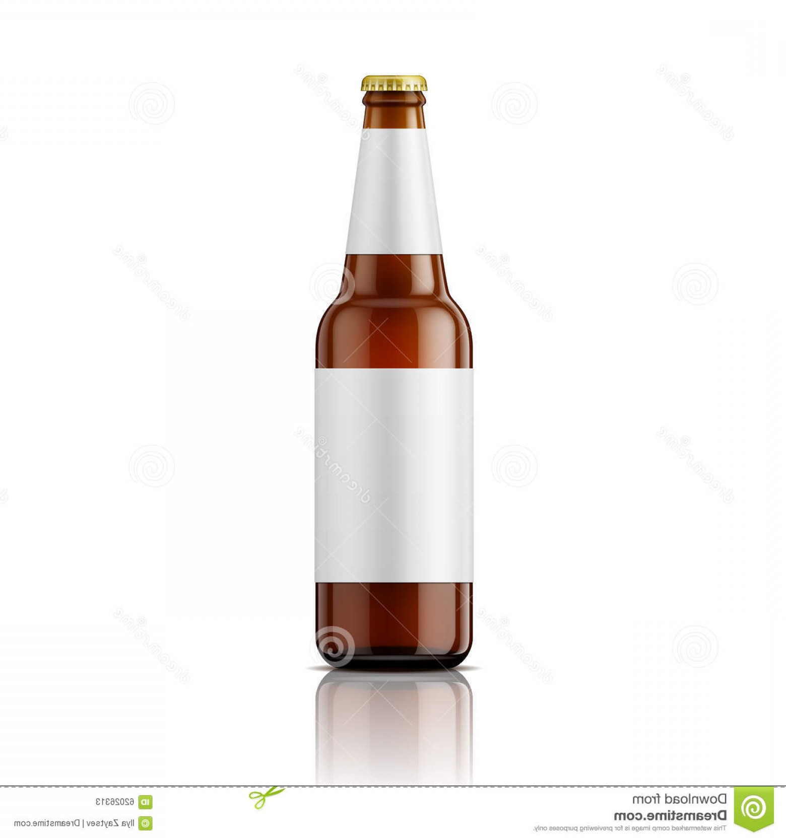 1560x1668 Stock Illustration Brown Beer Bottle Labels Template Empty Glass