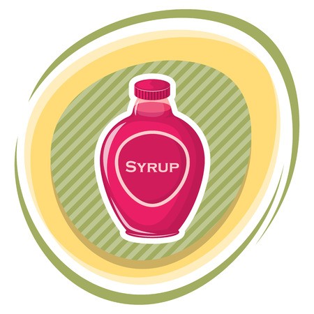 450x450 Syrup Colorful Bottle Vector Illustration In Cartoon Style