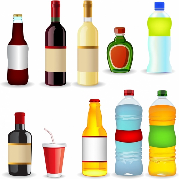 599x600 Bottles Free Vector In Adobe Illustrator