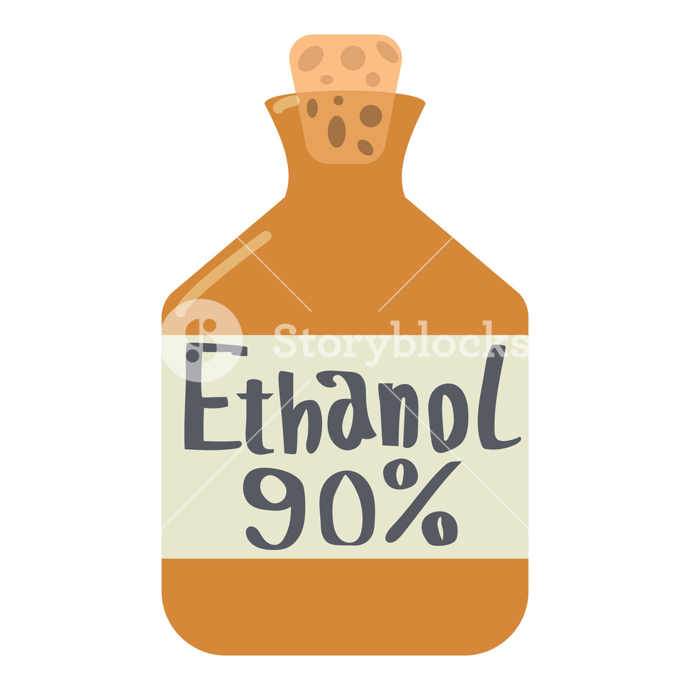 1000x1000 Ethanol In Bottle Icon Flat Illustration Of Ethanol In Bottle