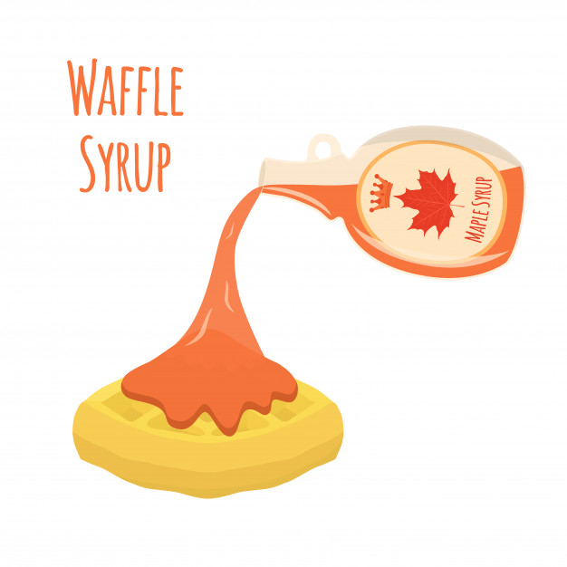 626x626 Chinese Waffle With Maple Syrup Vector Premium Download