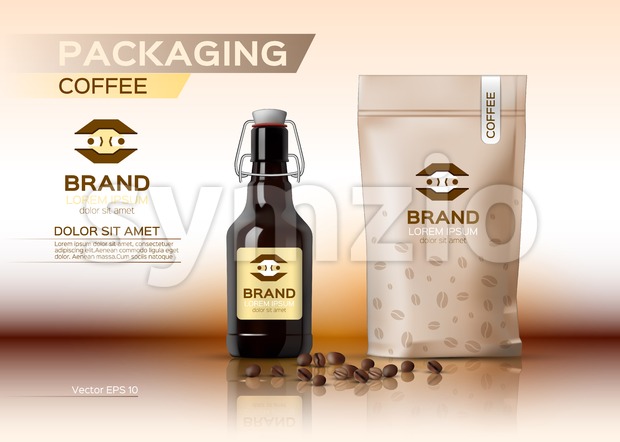 620x442 Coffee Packaging Mock Up Vector Realistic Coffee Syrup Vector