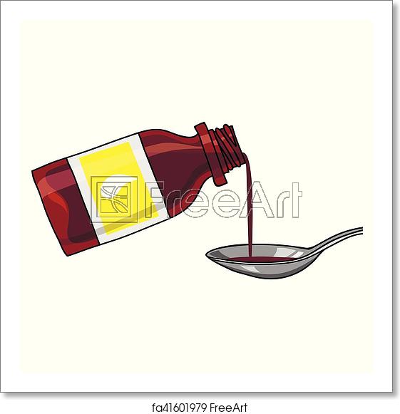 561x581 Free Art Print Of Vector Medicated Syrup, Cough Syrup Vector