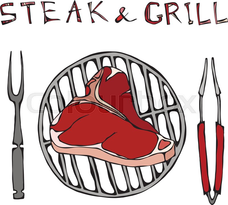 T Bone Steak On The Grill For Stock Vector Colourbox 800x721 T Bone Steak On The Grill For Stock Vector Colourbox