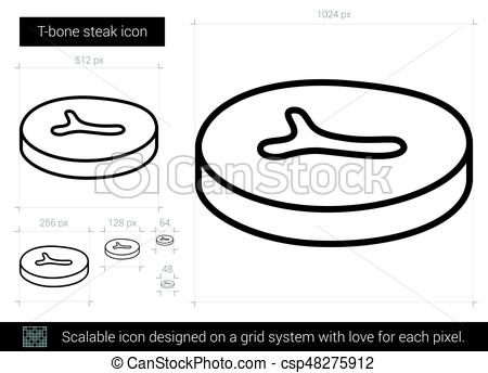 450x344 T Bone Steak Line Icon T Bone Steak Vector Line Icon Vector