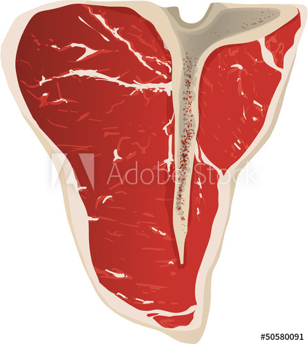Vector Illustration Of A T Bone Steak Cut 447x500 Vector Illustration Of A T Bone Steak Cut