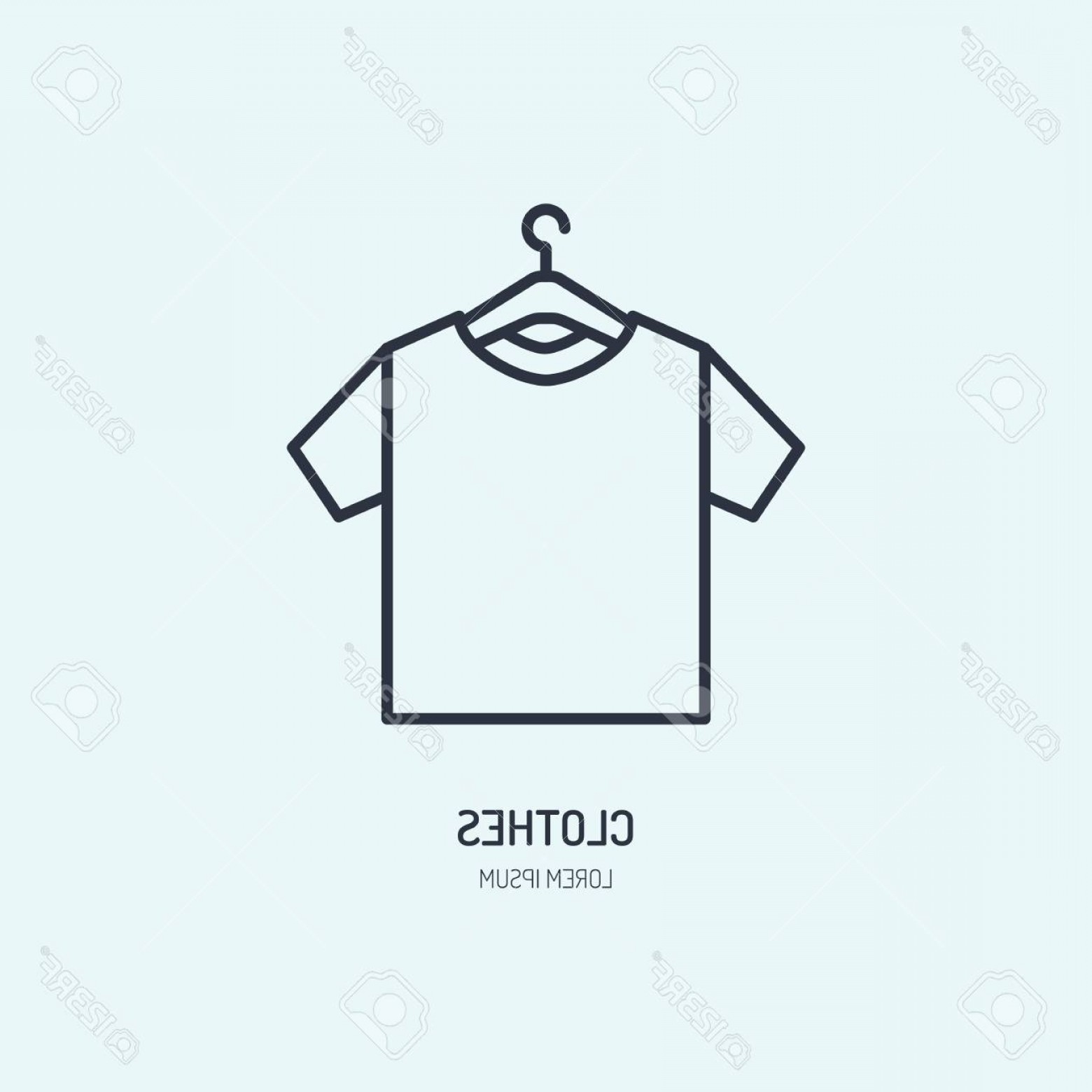 1560x1560 Photostock Vector T Shirt On Hanger Icon Clothing Shop Line Logo