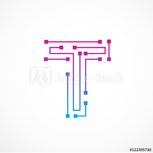 500x500 Abstract Letter T Logo Design Template,technology,electronics