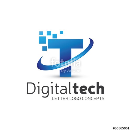 500x500 Digital Technology Letter T Logo Stock Image And Royalty Free