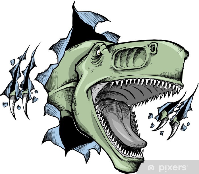 Sketch Doodle T Rex Dinosaur Vector Illustration Wall Mural 700x610 Sketch Doodle T Rex Dinosaur Vector Illustration Wall Mural