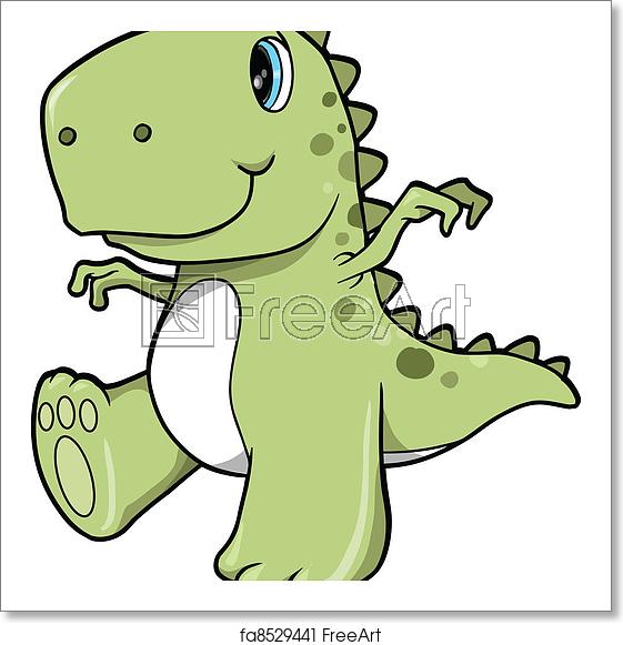 561x581 Free Art Print Of Cute Green Dinosaur T Rex Vector Freeart