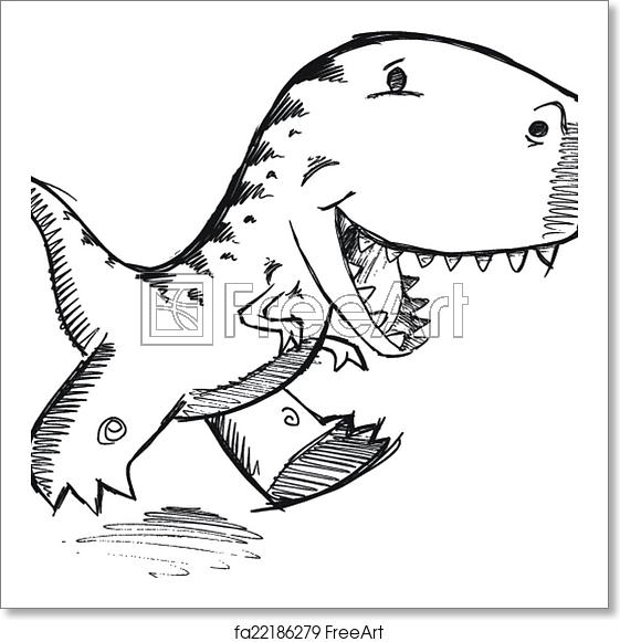 561x581 Free Art Print Of Doodle Dinosaur T Rex Vector Art Doodle