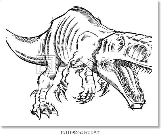 560x470 Free Art Print Of Sketch Dinosaur T Rex Vector Sketch