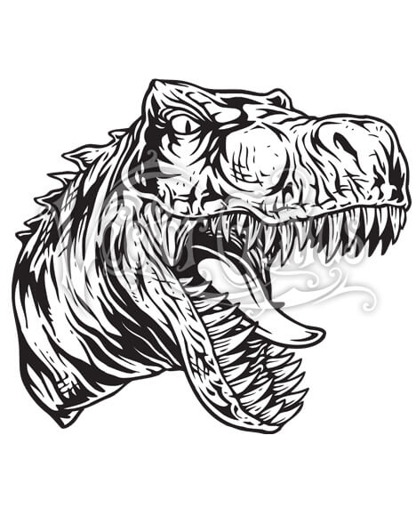 468x580 Roaring Dinosaur T Rex Head