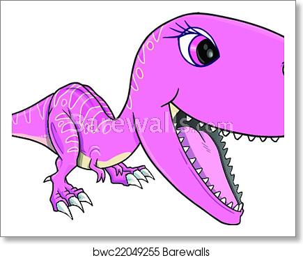 435x370 Cute Dinosaur T Rex Vector Art Print Barewalls Posters
