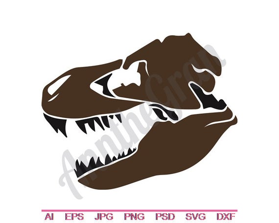 570x456 T Rex Skull Dxf Png Vector Art Clipart Cut Etsy