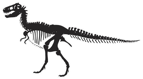 600x332 T Rex Silhouette Vector Art Print