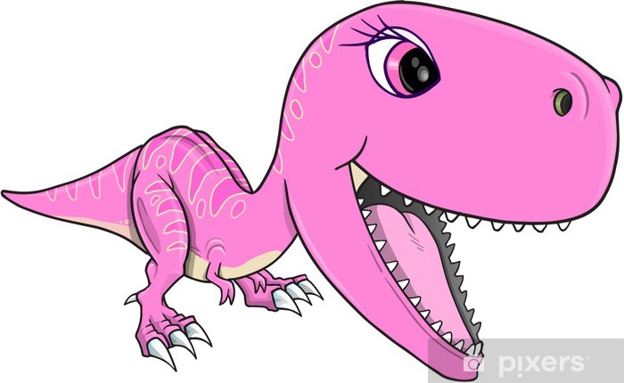 700x430 Cute Dinosaur T Rex Vector Illustration Art Wall Mural Pixers