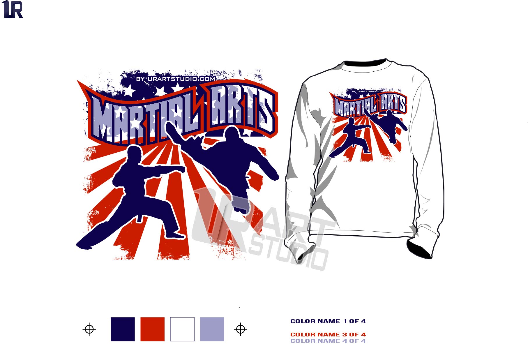 1813x1181 Download Color Separated Martial Arts Vector Design For Print