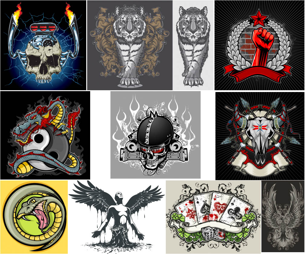 1008x839 Steep Biker Tattoos Or Designs For T Shirts Vector Free Download