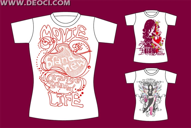 620x414 Women's T Shirt Design Template Vector Material Free