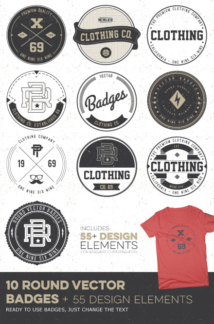 Round Badge Designs Vector Pack 440x667 Round Badge Designs Vector Pack