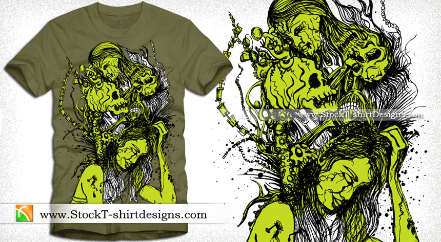 Vector Gothic T Shirt Design With Woman And Skull Vector T Shirt 860x473 Vector Gothic T Shirt Design With Woman And Skull Vector T Shirt