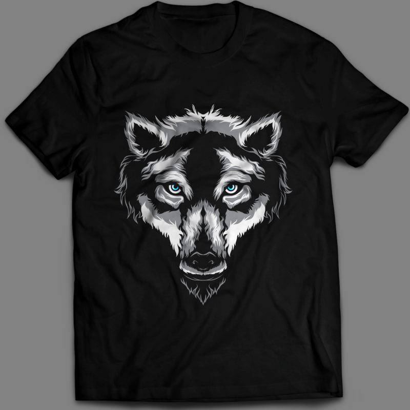 800x800 Wolf T Shirt Design Template Vector Art