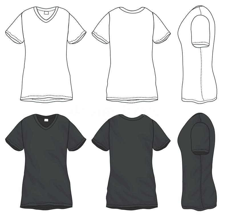 800x757 Download Black White V Neck T Shirt Design Template Stock Vector