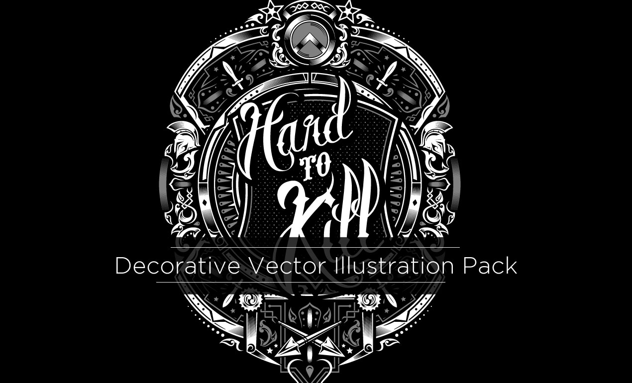 1270x770 Hard To Kill T Shirt Design Graphic Vector Set