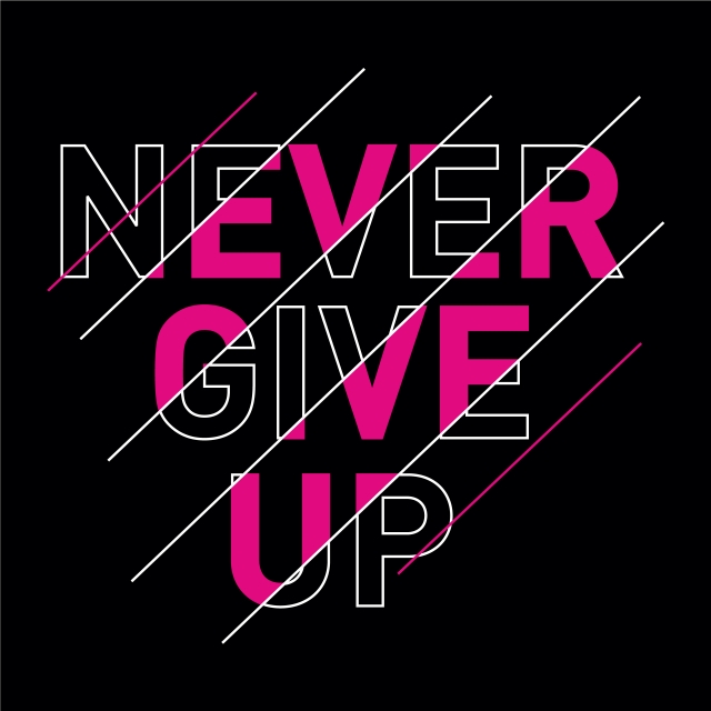 640x640 Never Give Up Typography T Shirt Graphics Vectors Art Font