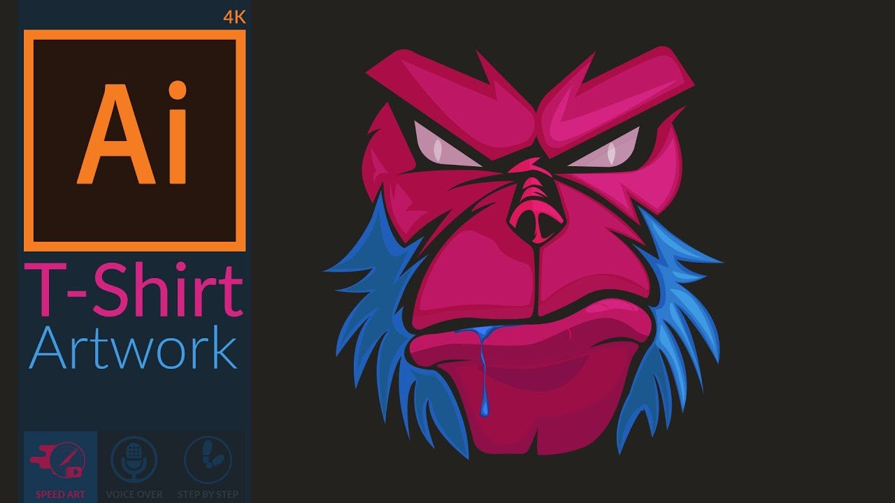 1280x720 Angry Monkey Face Vector T Shirt Artwork Print Design In Adobe