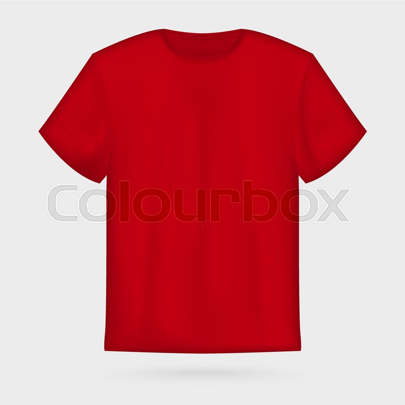 800x800 Red Vector Men's T Shirt Mockup Stock Vector Colourbox