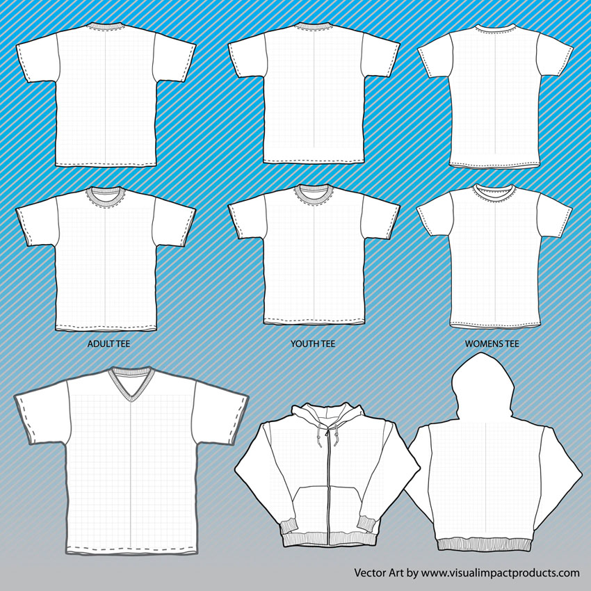 850x850 T Shirts Mock Up Templates With Grid Vector Art Graphics