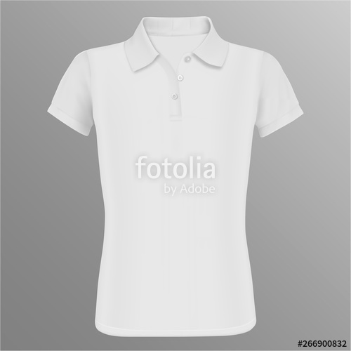 500x500 Polo Shirt Mockup White Vector Isolated Template Realistic