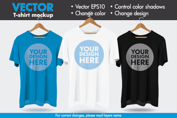 580x386 Vector Hanger Tshirt Mockup Template Graphic