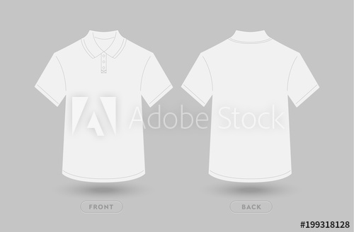 500x328 White Polo T Shirt Mockup Vector Illustration, Two Sides