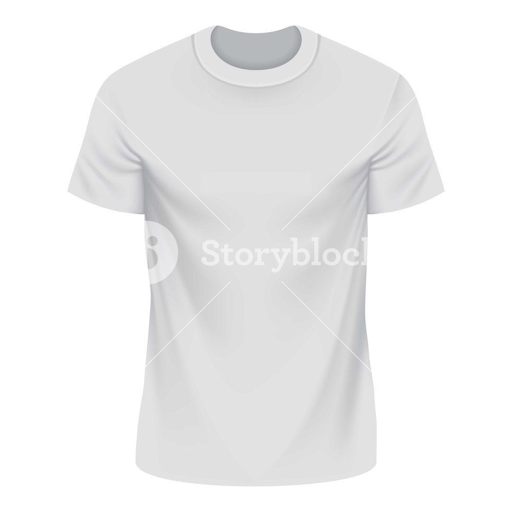1000x1000 White Tshirt Mockup Realistic Illustration Of White Tshirt Vector