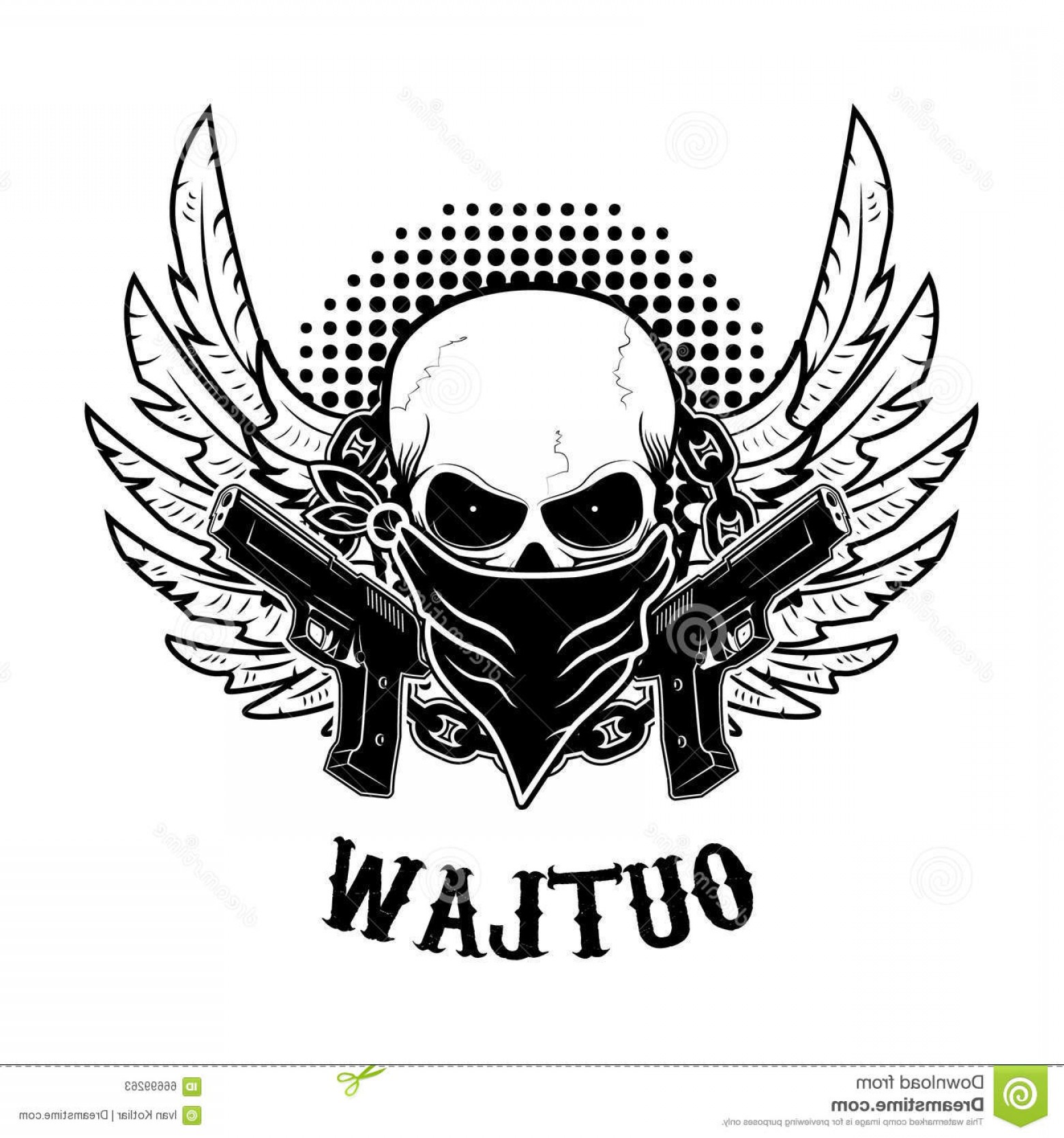 Stock Illustration Outlaw T Shirt Print Design Template Skull Two 1560x1668 Stock Illustration Outlaw T Shirt Print Design Template Skull Two