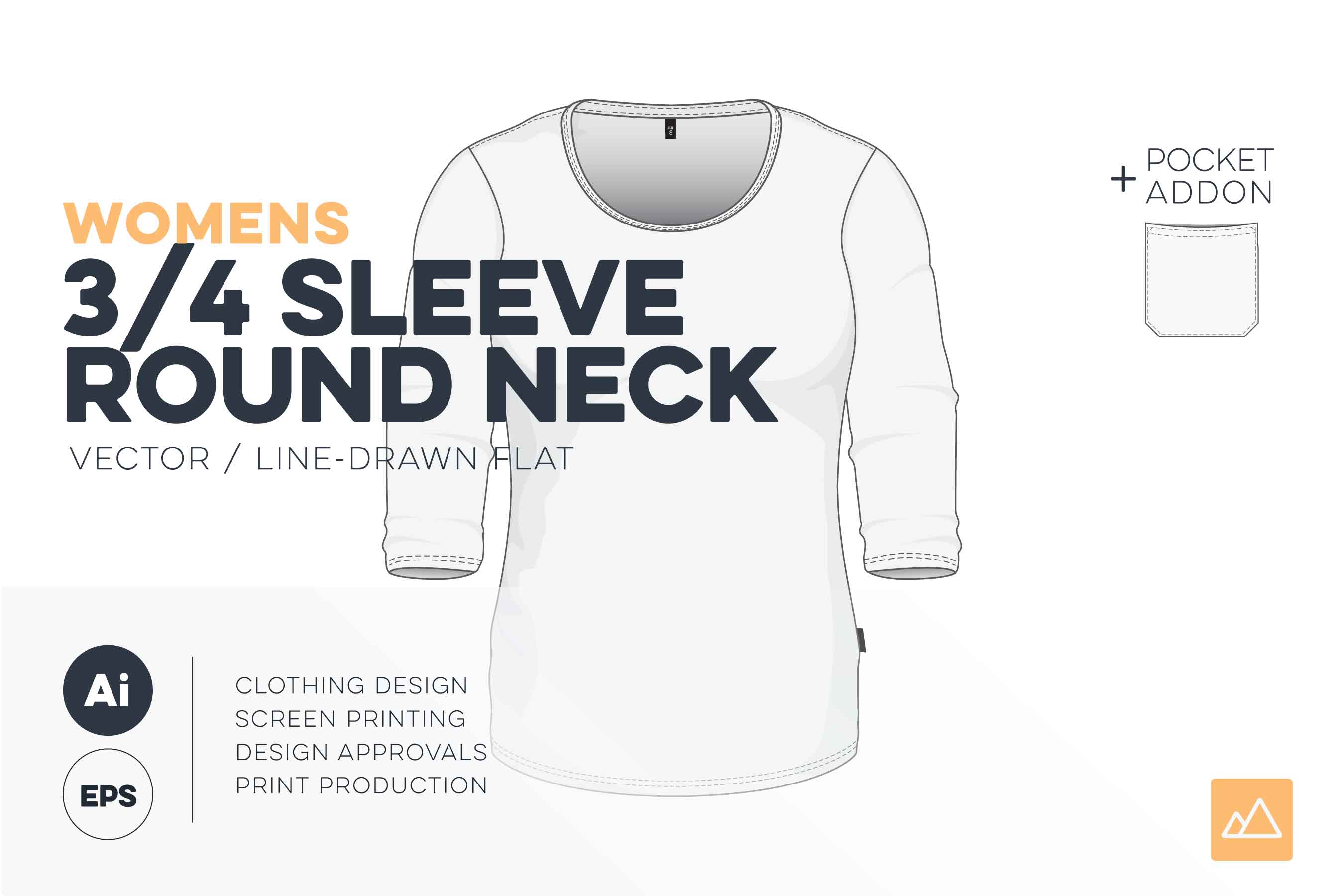 2700x1800 Womens Sleeve Round Neck T Shirt Template