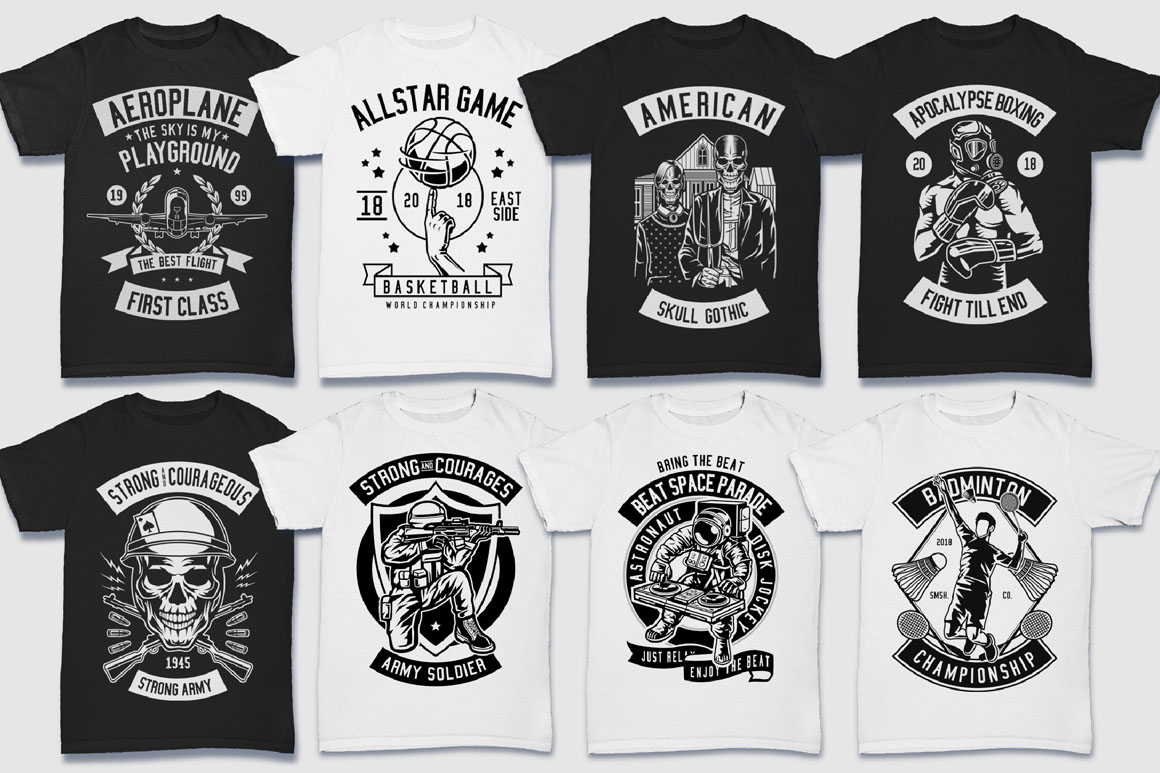 1160x773 Vector Tshirt Designs Bw Concept
