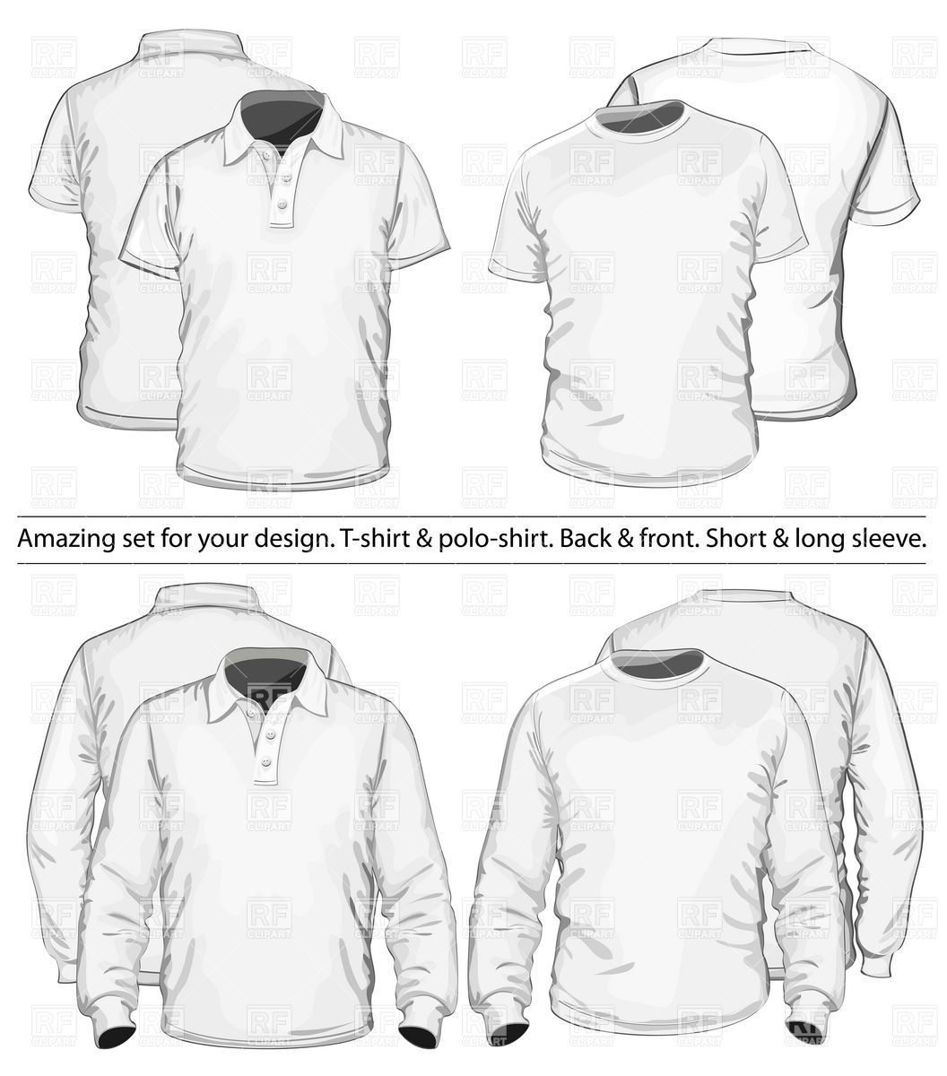 1056x1200 Polo Shirt And T Shirt With Long And Short Sleeve Vector Image
