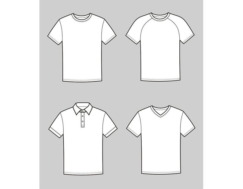 794x618 T Shirt Vector Fashion Flat Sketch Adobe Illustrator Design Etsy