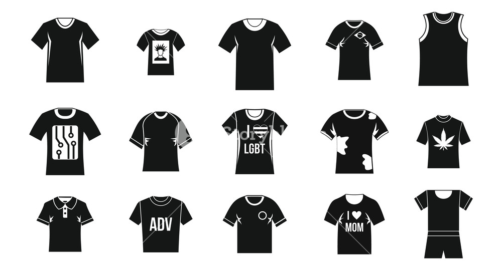 1000x539 Tshirt Icon Set Simple Set Of Tshirt Vector Icons For Web Design