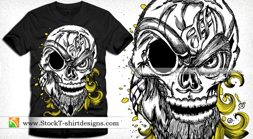 860x473 Skull With Floral Vector Art Tee Design Vector T Shirt Designs