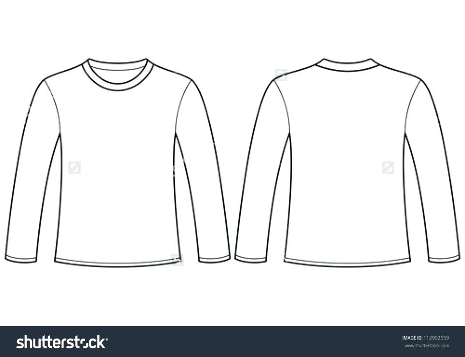 960x736 Long Sleeve T Shirt Template Illustrator