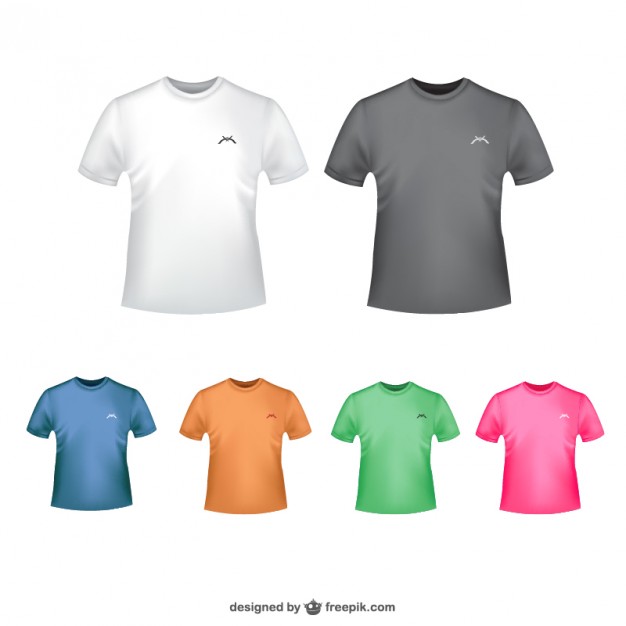 626x626 Tshirt In Diferent Colors Vector Free Download