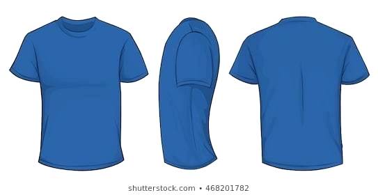 543x280 Vector Illustration Of Blank Blue Men T Shirt Template Front Side